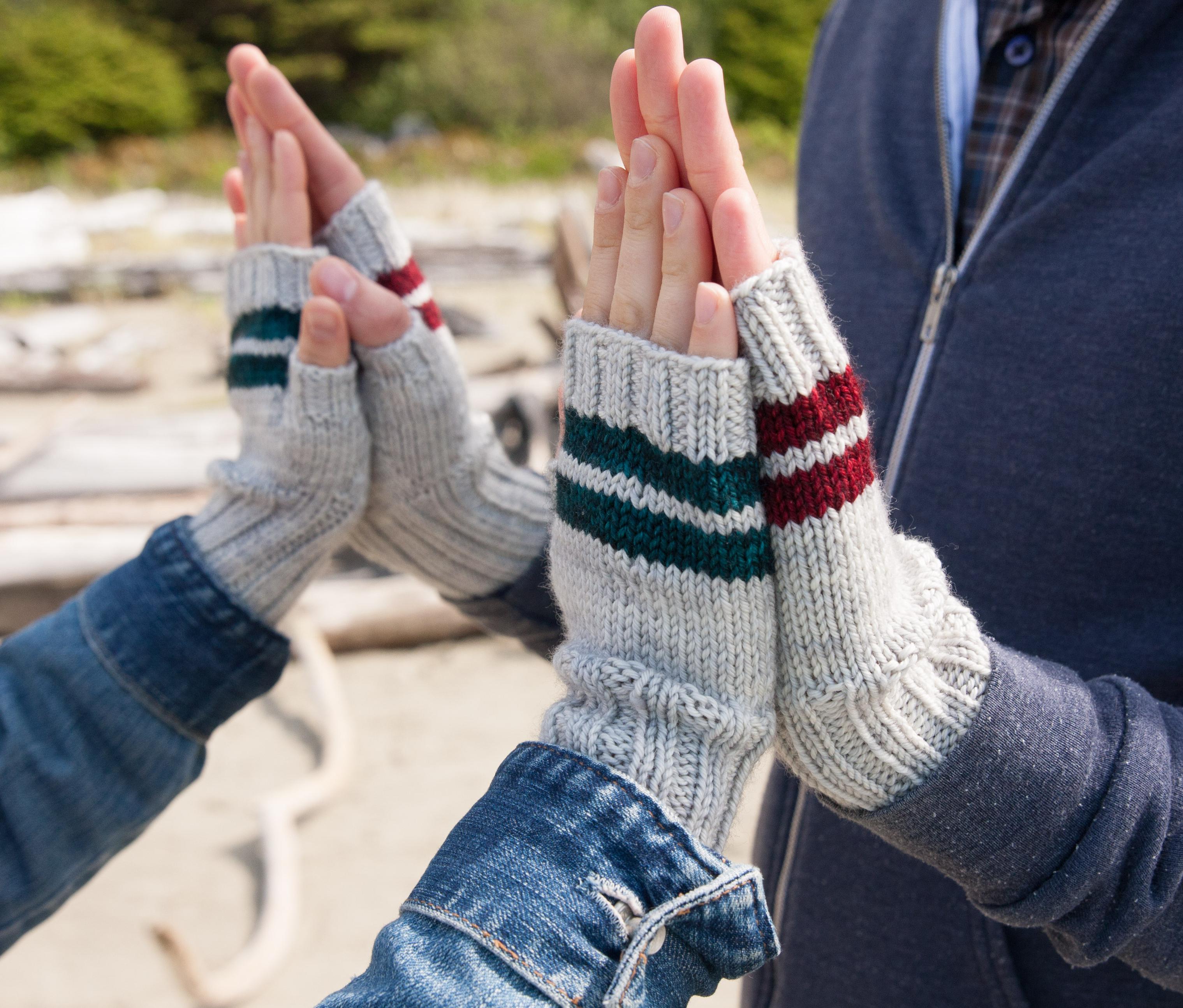 Knit shop fingerless mittens