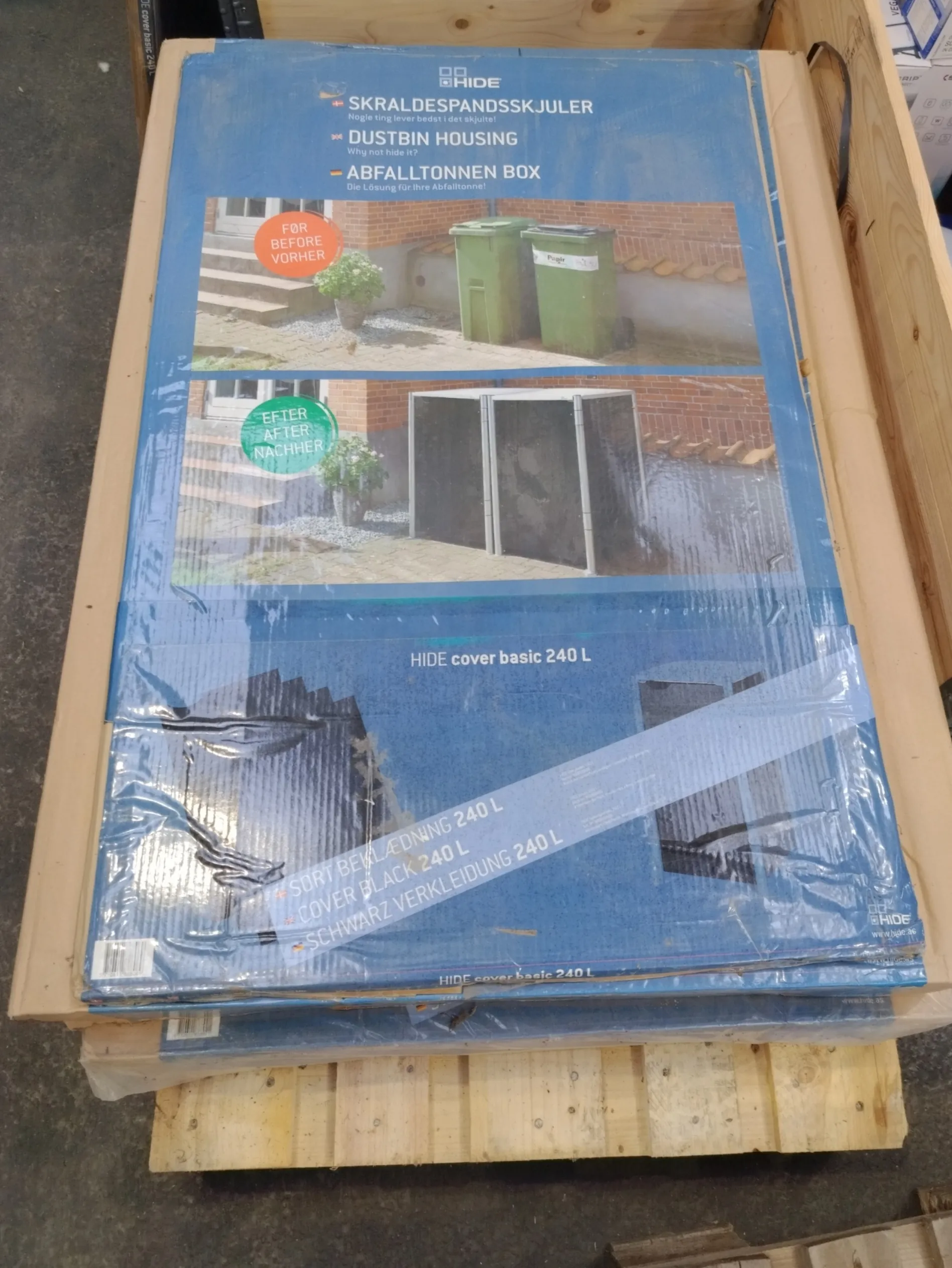 HIDE sort skraldespandsskjuler 240L