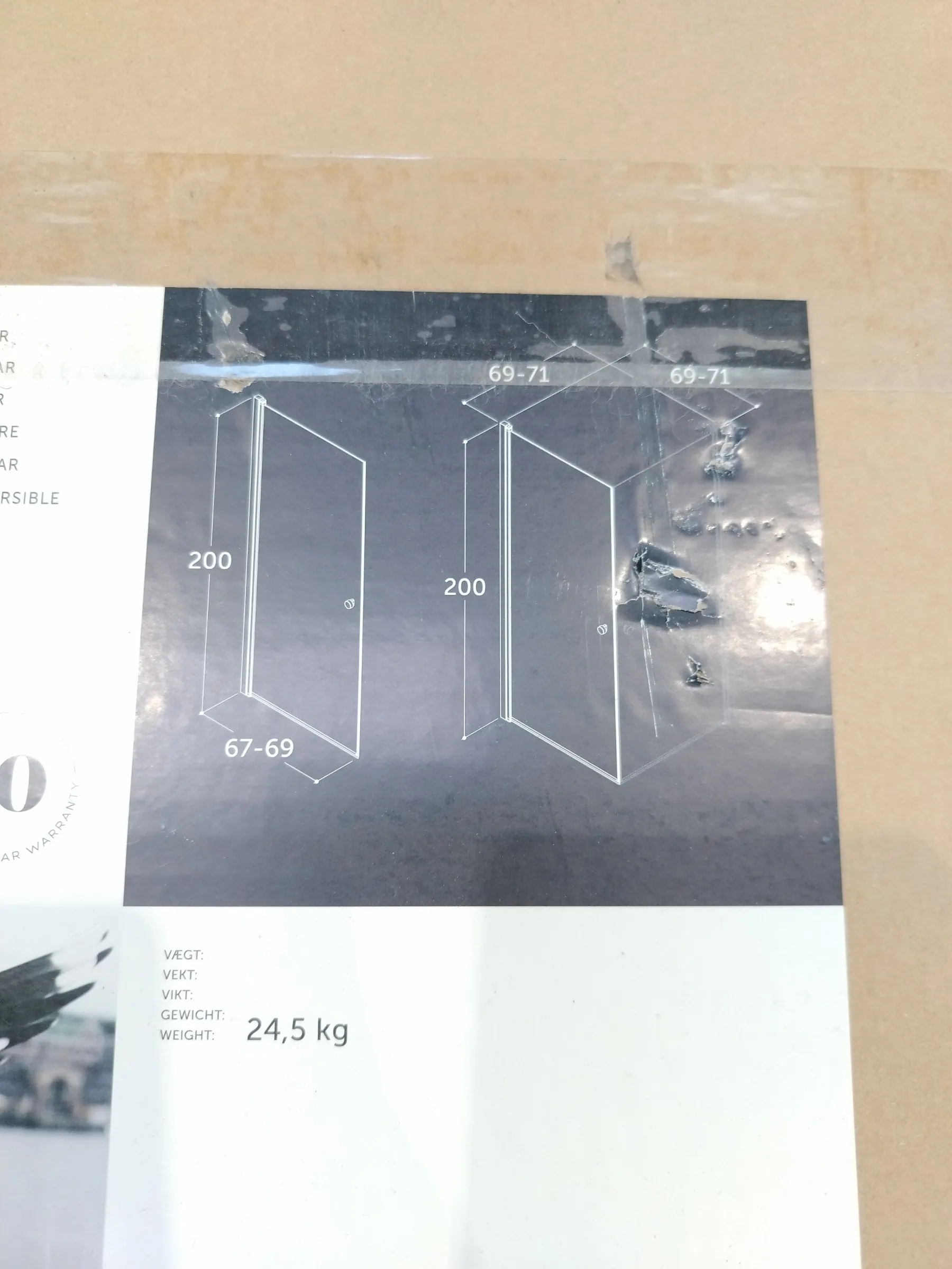 Dansani A71-01 glas brusedør