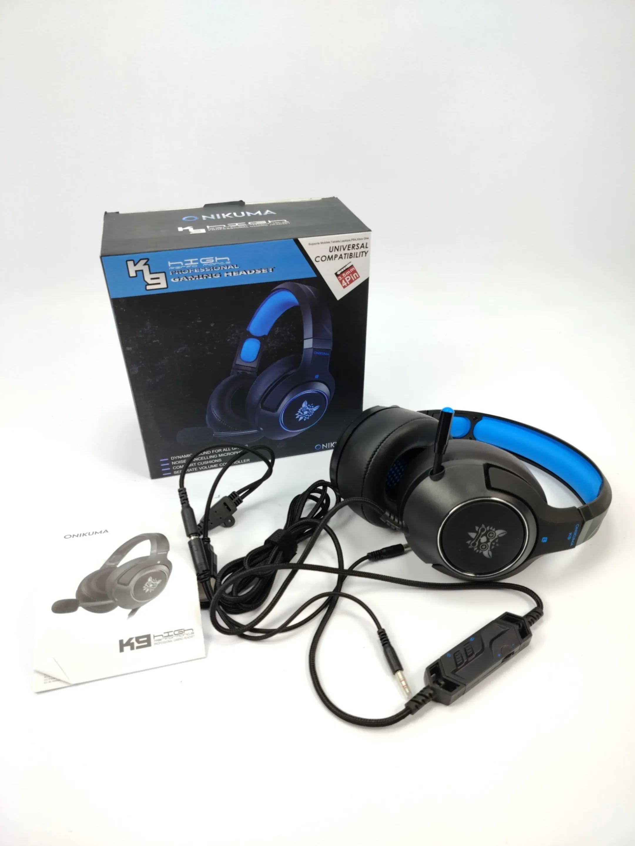 Onikuma K9 Gaming Headset Sort/Blå