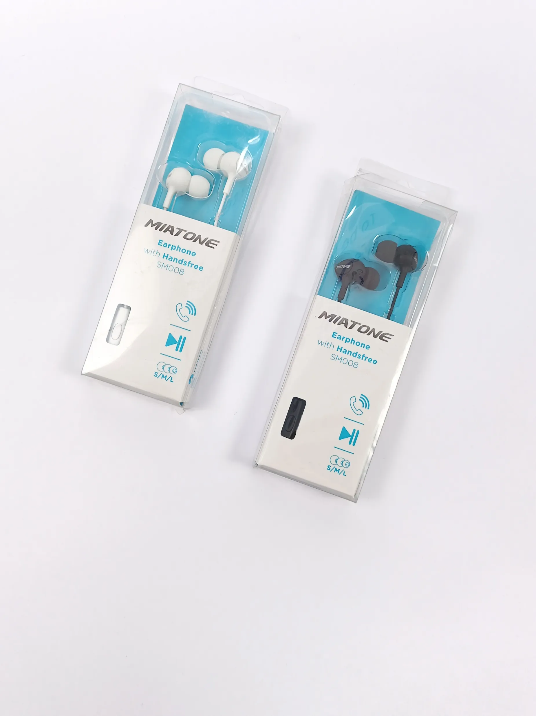 2x Miatone SM008 øretelefoner sort+hvid