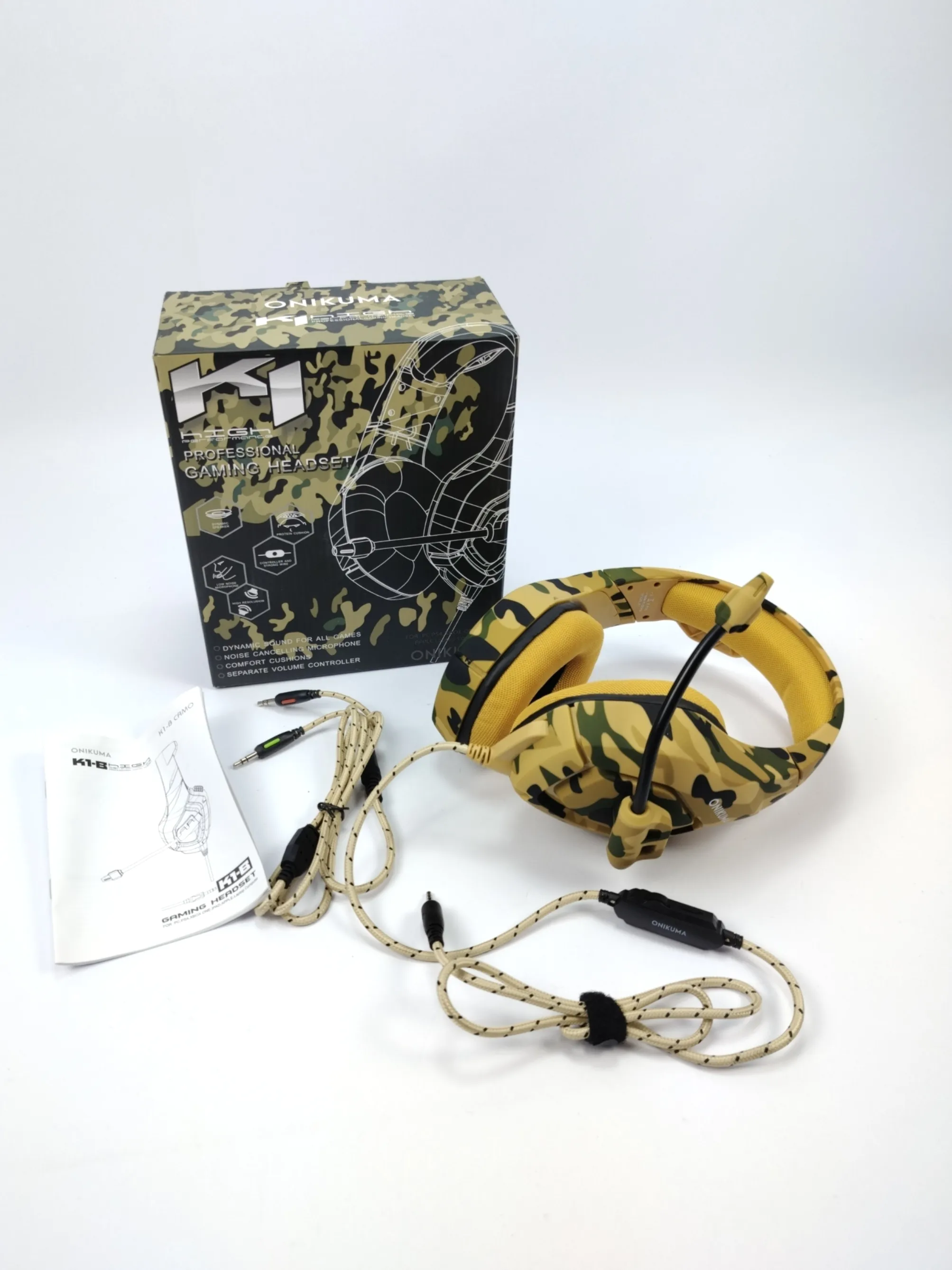 Onikuma K1 Gaming Headset Gul Camo