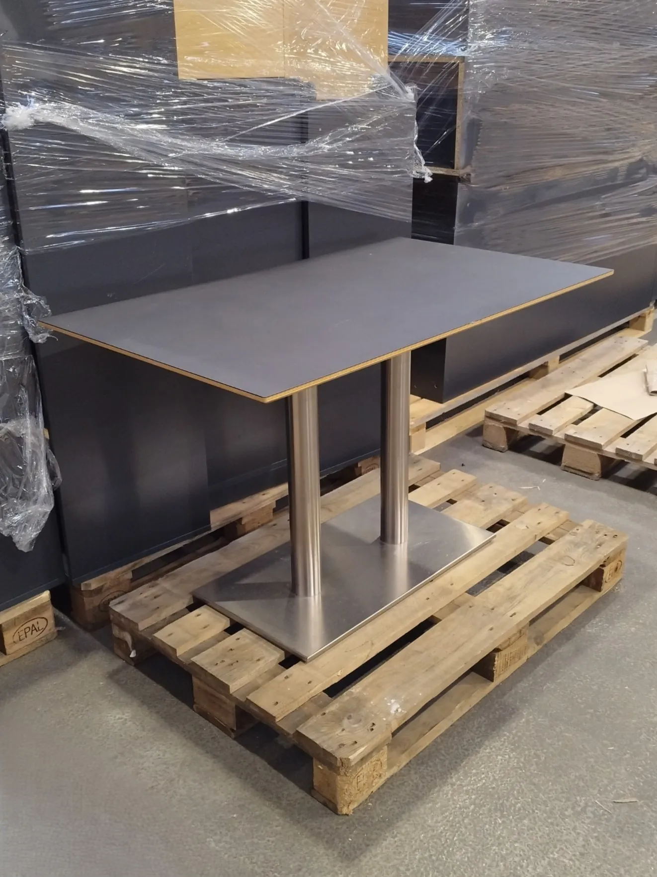 Sort cafébord – 120 x 70 cm