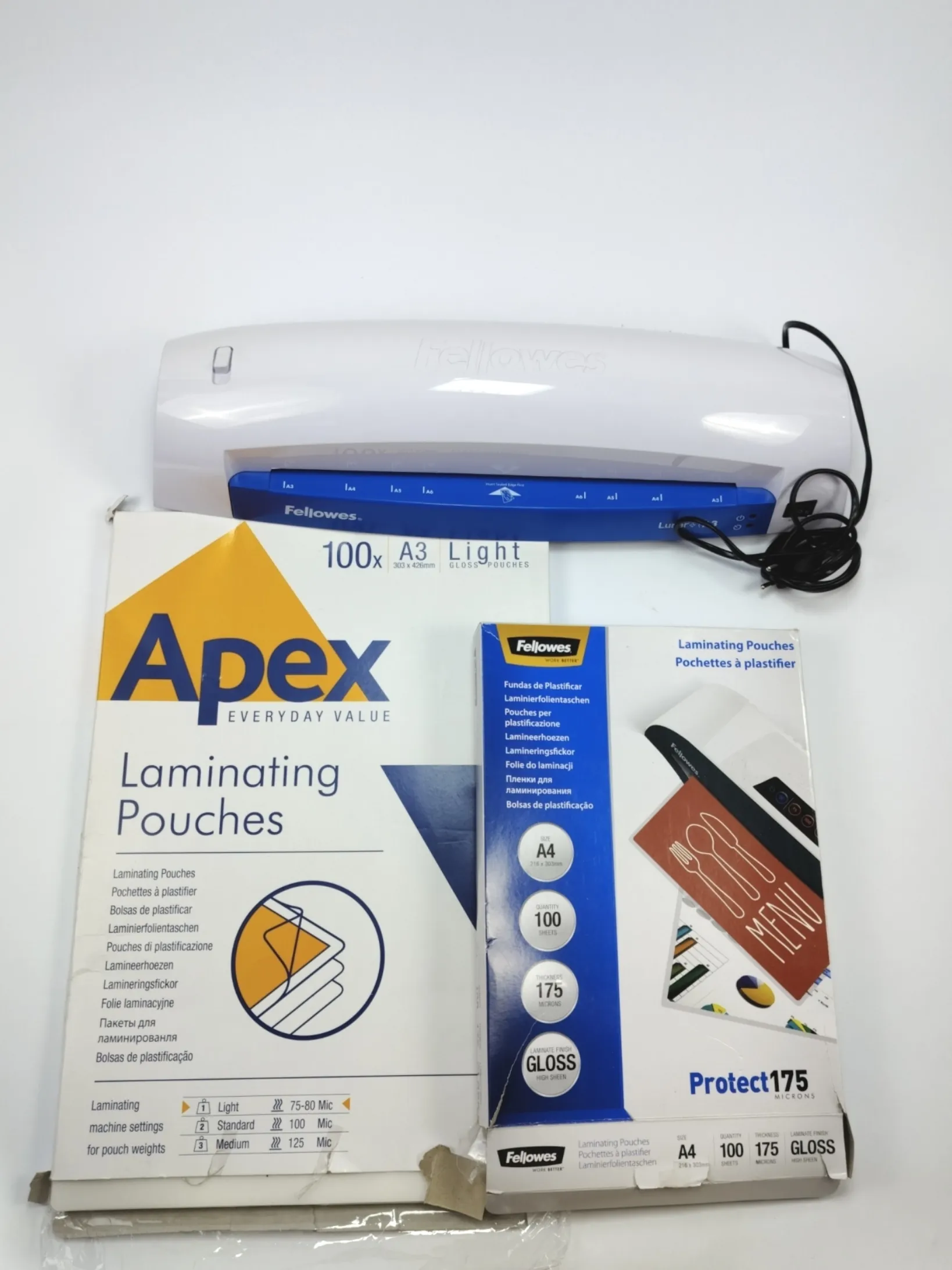 Fellowes A3 lamineringsmaskine + lommer