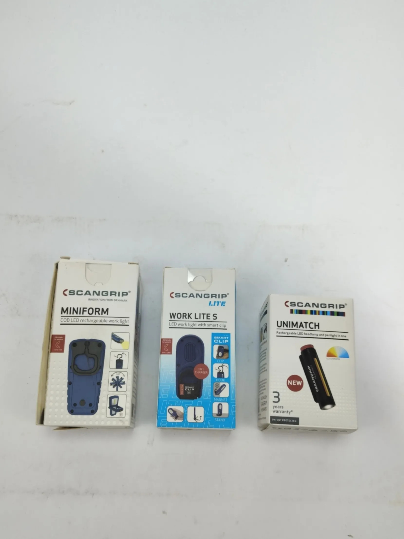 3 Scangrip LED-lamper – nye