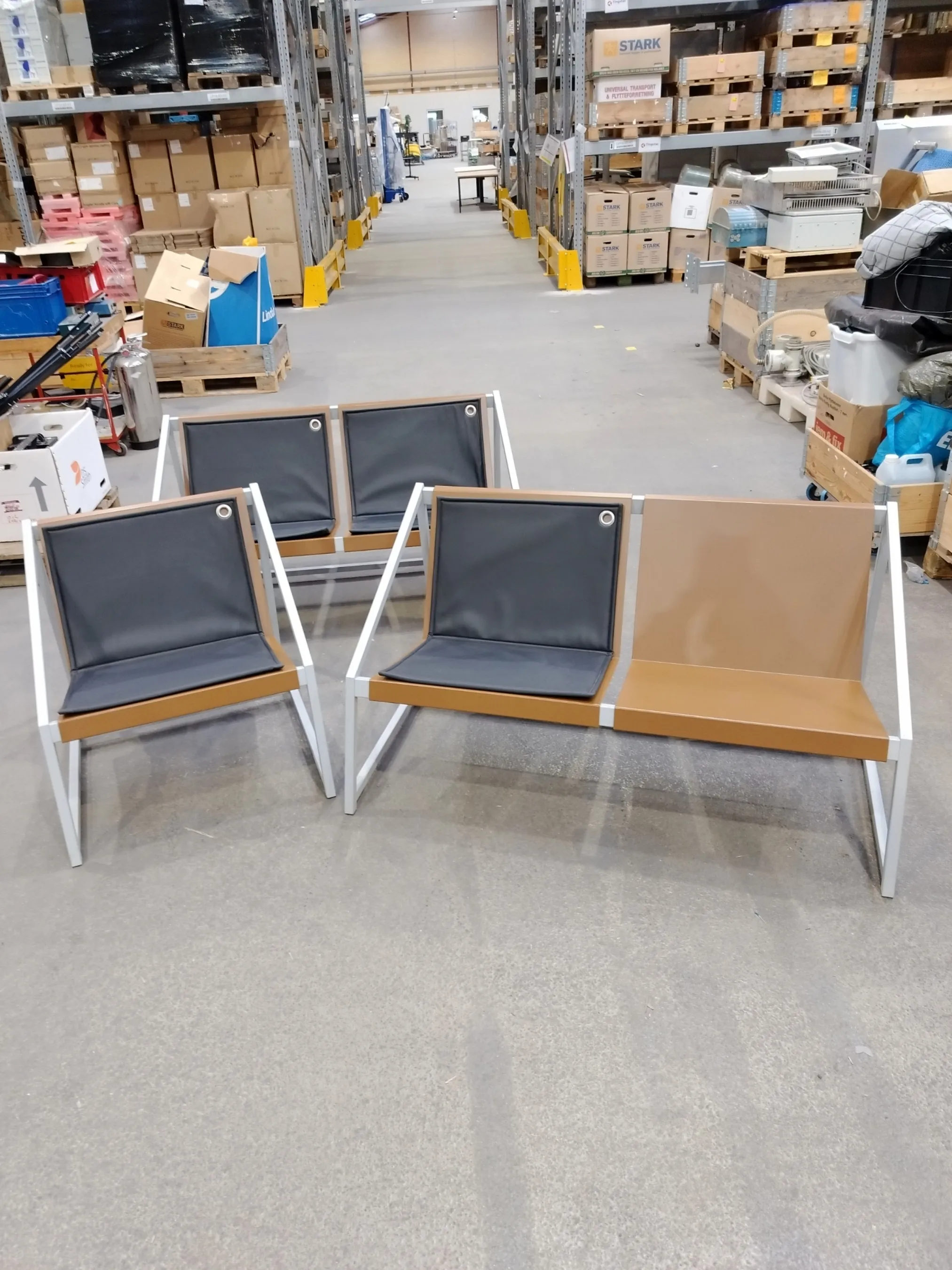 Udendørs bænke i metal - brun