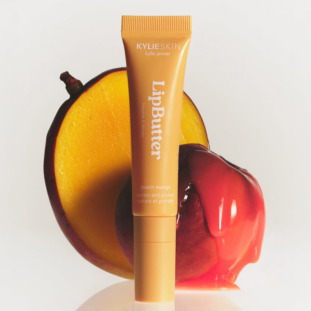 peach mango scent and shade!

- hydrates from Kylie Cosmetics