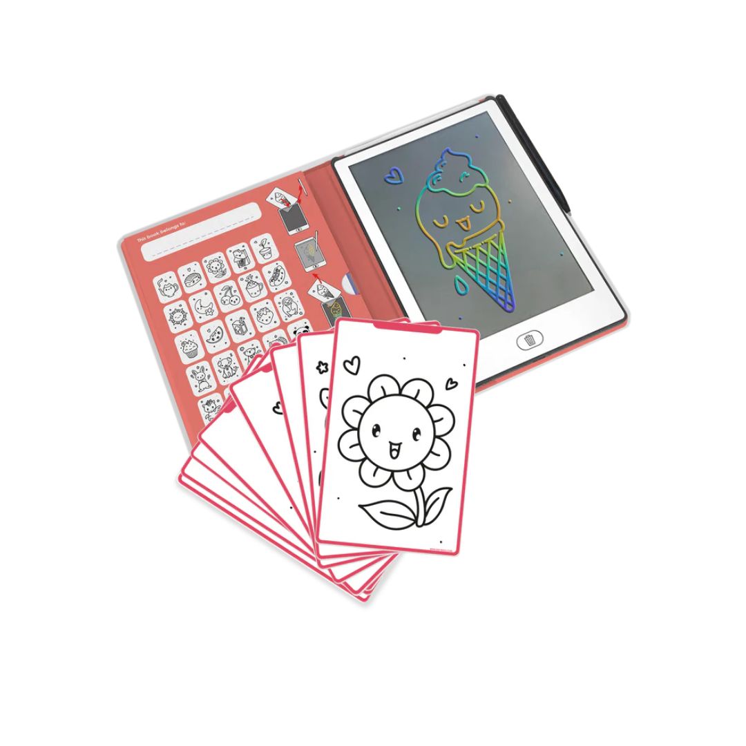 KIDYWOLF: Tablet ζωγραφικής με οθόνη LCD (30 κάρτες)- Kawai