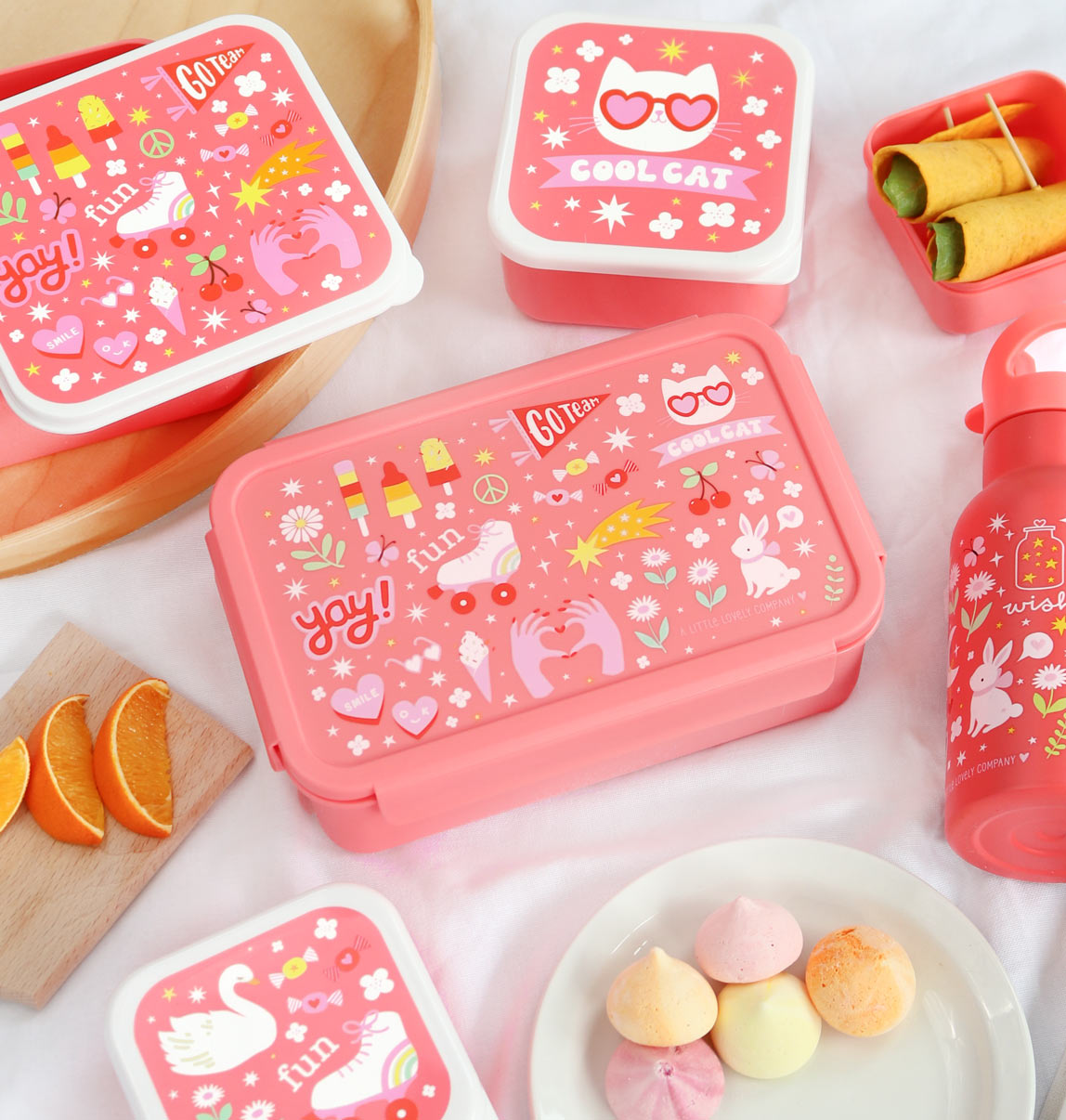 A little lovely company: Δοχείο φαγητού Bento με χωρίσματα- 1,2 L- Fun