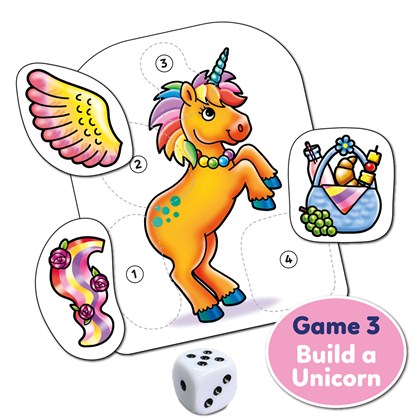 Orchard Toys Εκπαιδευτικό Επιτραπέζιο Παιχνίδι 3 σε 1 "Διασκέδαση με Μονόκερους" Για Παιδιά 4-8 ετών