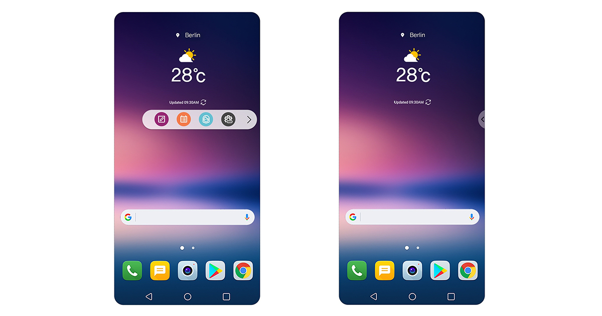 Read more about the article LG V30以浮动条取代V系列特有的副屏幕
