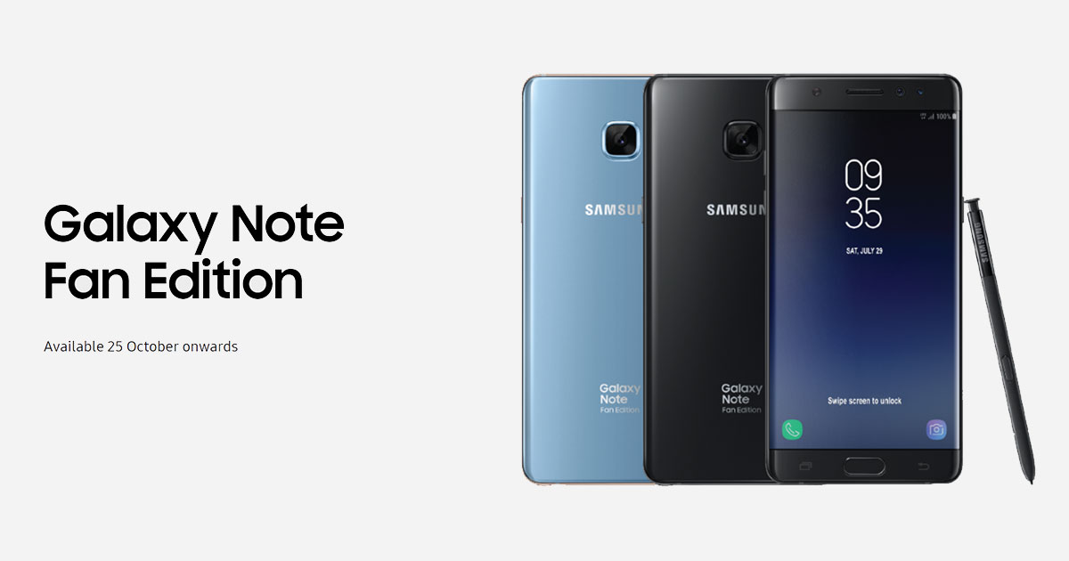 Read more about the article Samsung Galaxy Note FE于10月25日在本地发售