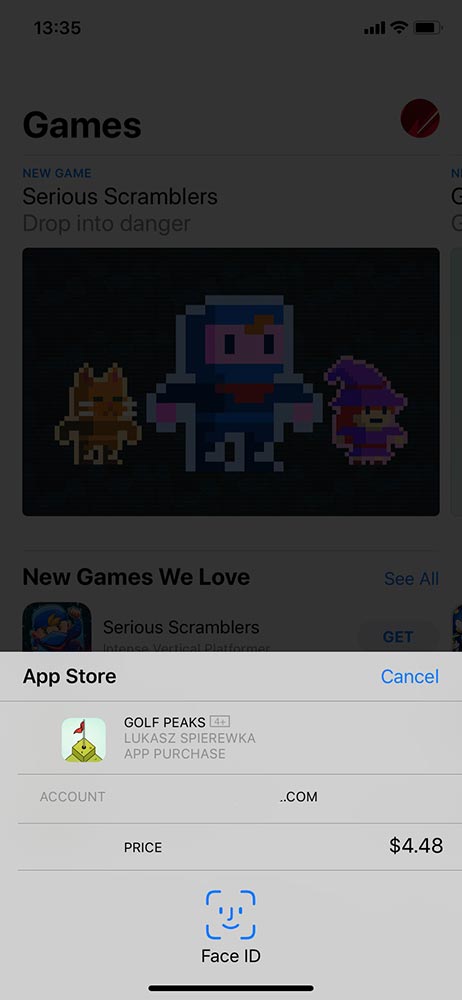 使用 Face ID在 App Store进行消费