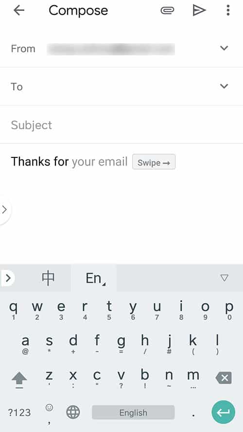 Android版Gmail Smart Compose