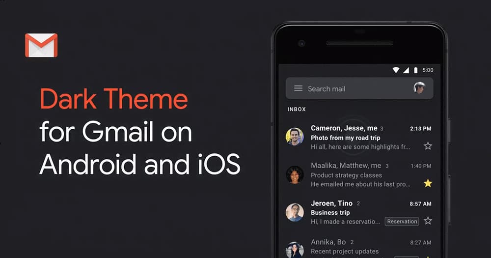You are currently viewing Android 及 iOS 平台的Gmail 应用程序迎来深色模式