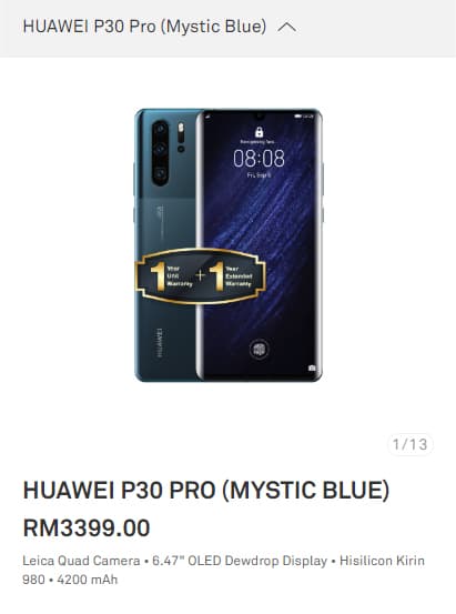 Huawei P30 Pro Mystic Blue (墨玉蓝)