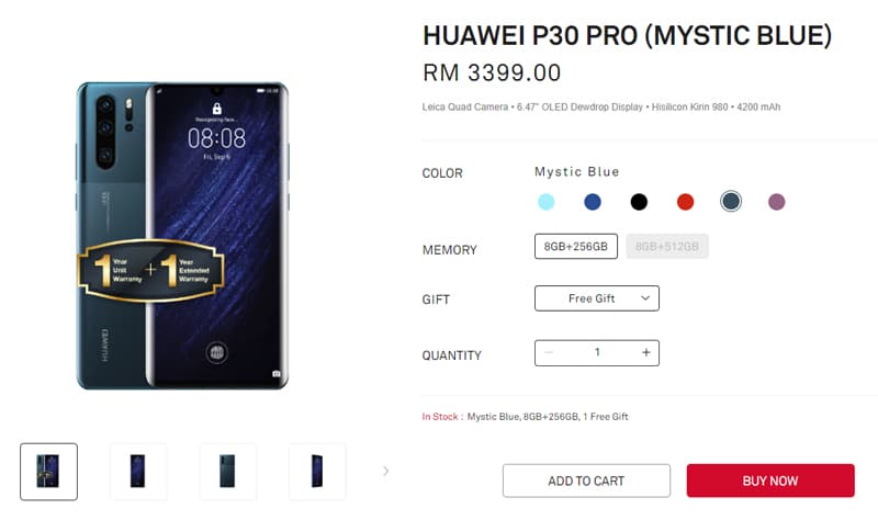 Huawei P30 Pro Mystic Blue (墨玉蓝)