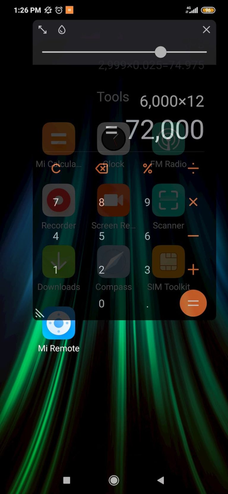 MIUI 11 悬浮计算机调整透明度