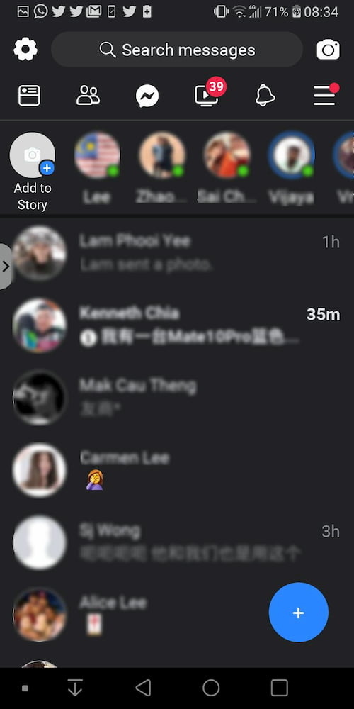 Facebook Lite 夜间模式