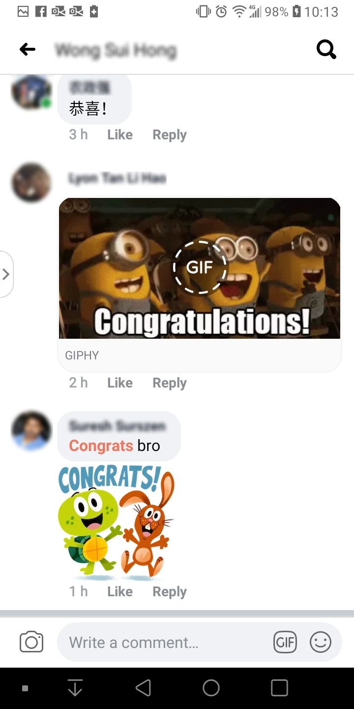 Facebook 主应用程序能直接查看 GIF 留言