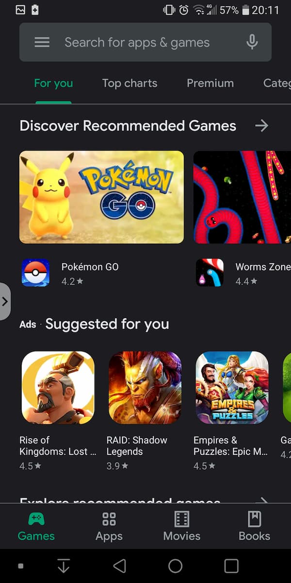 Play Store 深色模式