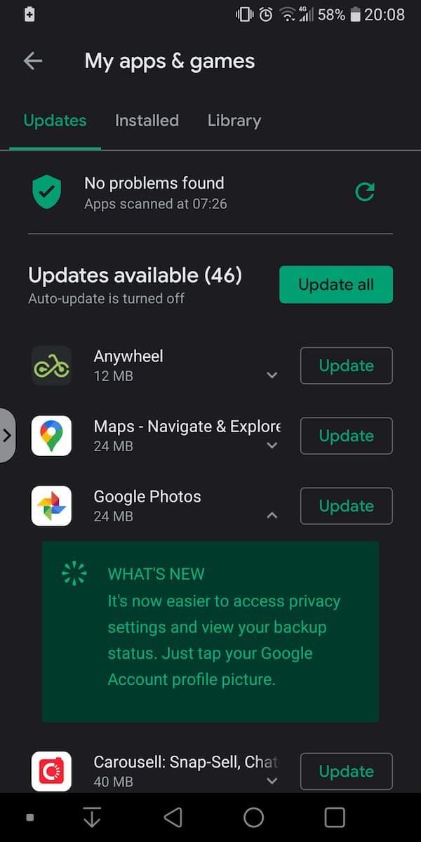 Play Store 深色模式