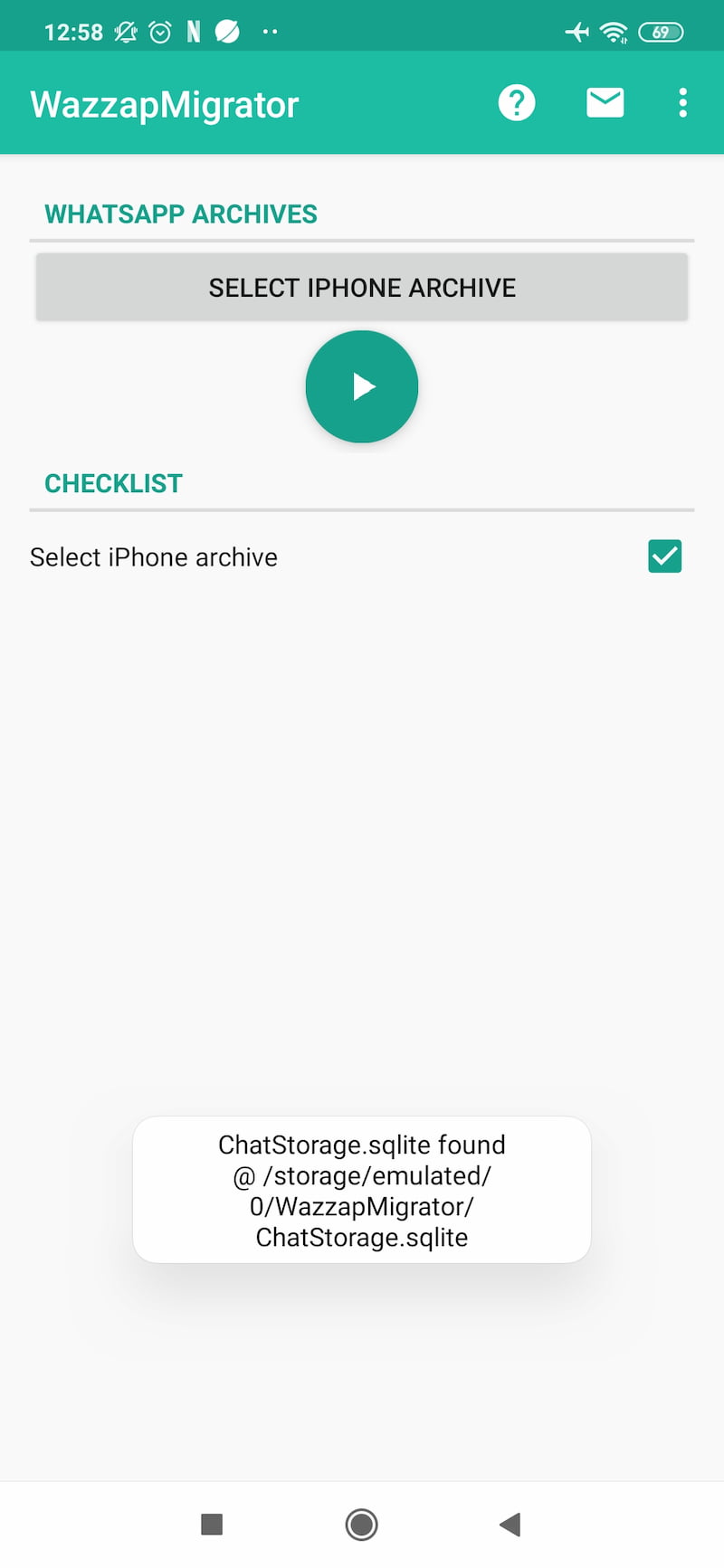 chatstorage.sqlite to android