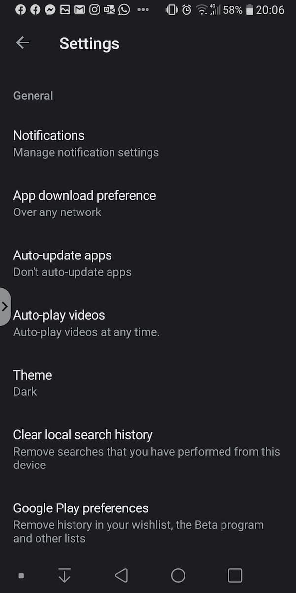 Play Store 深色模式