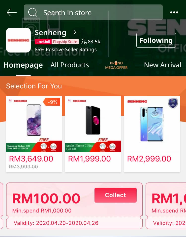 【更新:折扣 RM650】SENHENG 限时 Samsung Galaxy S20+ 优惠,店家折扣加码优惠券,仅售 RM3349 9