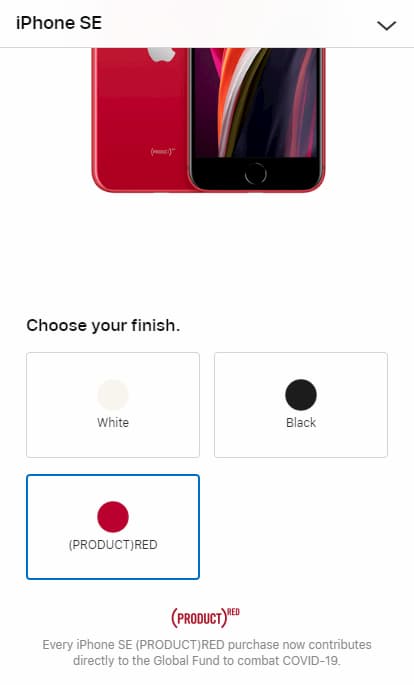 iPhone SE (2020) 产品页面