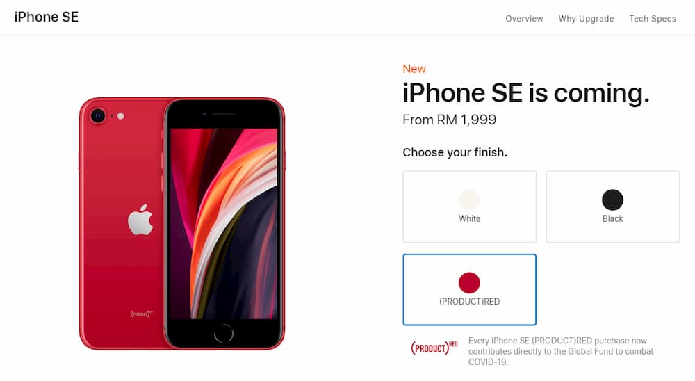 iPhone SE (2020) 产品页面