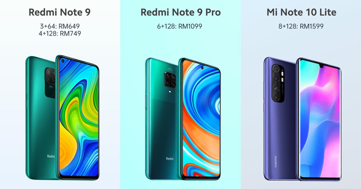 Redmi Note 9 / 9 Pro 及小米Note 10 Lite 马来西亚发布，即日起开放