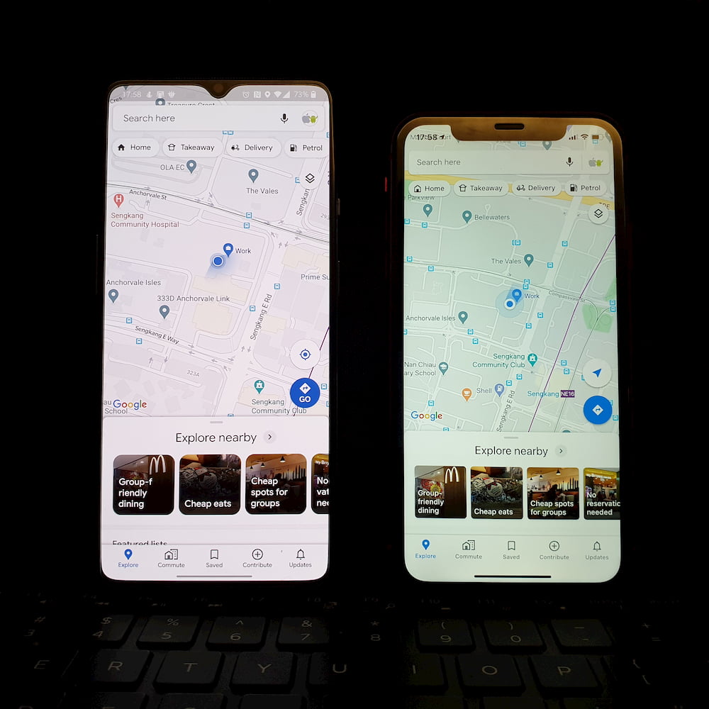 Android 手机(左)及 iOS 手机 (右)