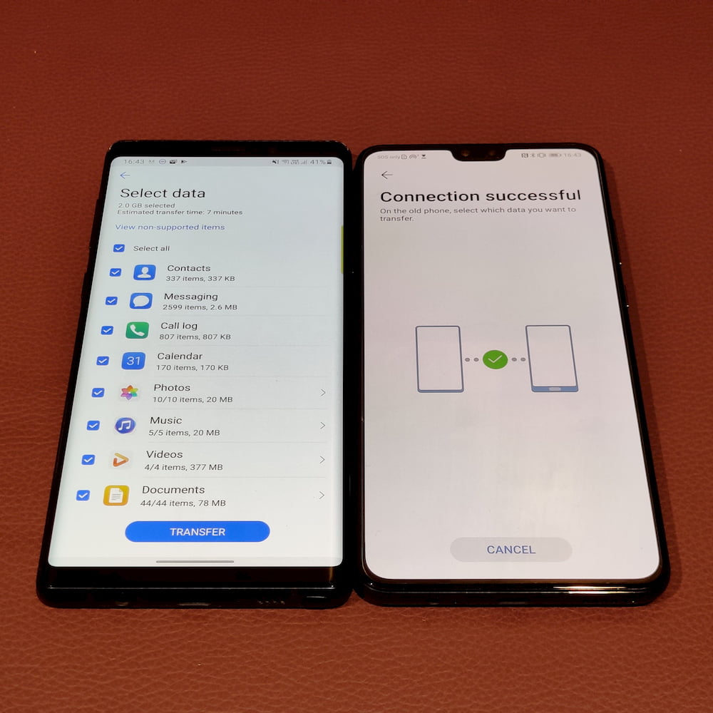 利用 Huawei Phone Clone 进行资料迁移