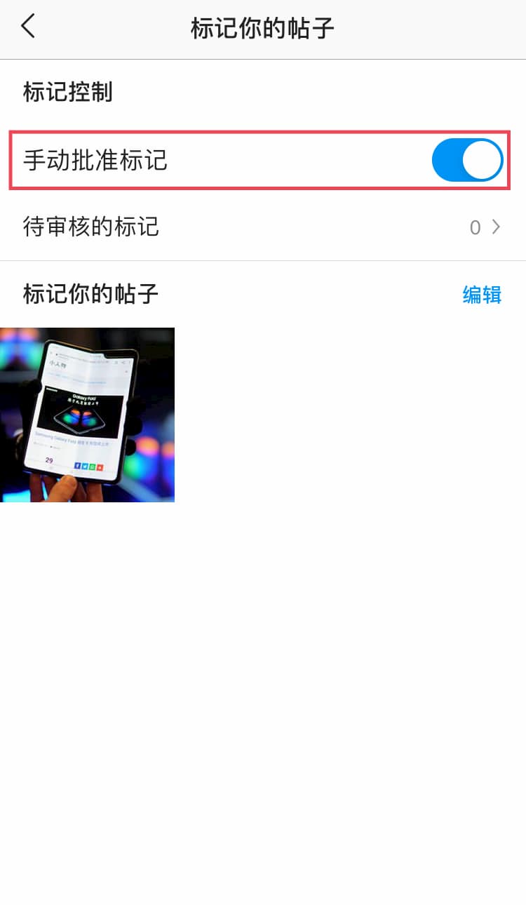 6. 开启“手动批准标记”