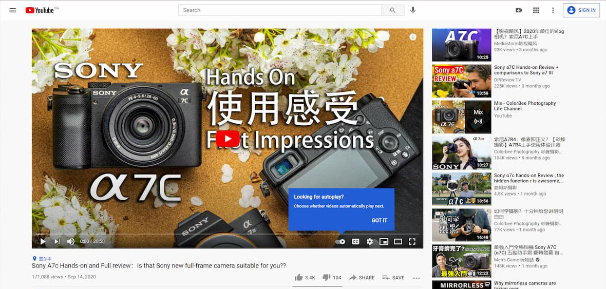 Youtube 正在网页端测试新的自动播放界面 小人物科技志