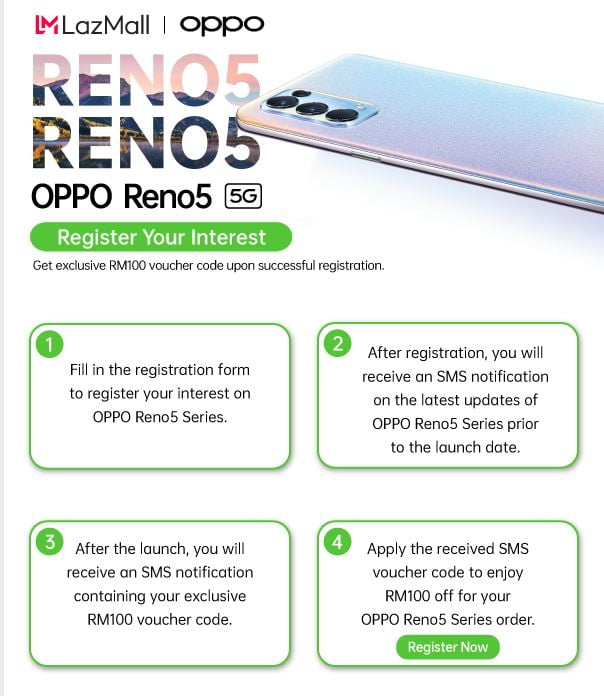 【更新:发布会直播传送门】OPPO Reno5 系列 1 月 18 日大马发布?抢先领取 RM100 优惠券 2