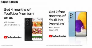 Read more about the article Samsung Galaxy S21 系列现可以享受长达 4 个月的 YouTube Premium 福利，告别广告的干扰