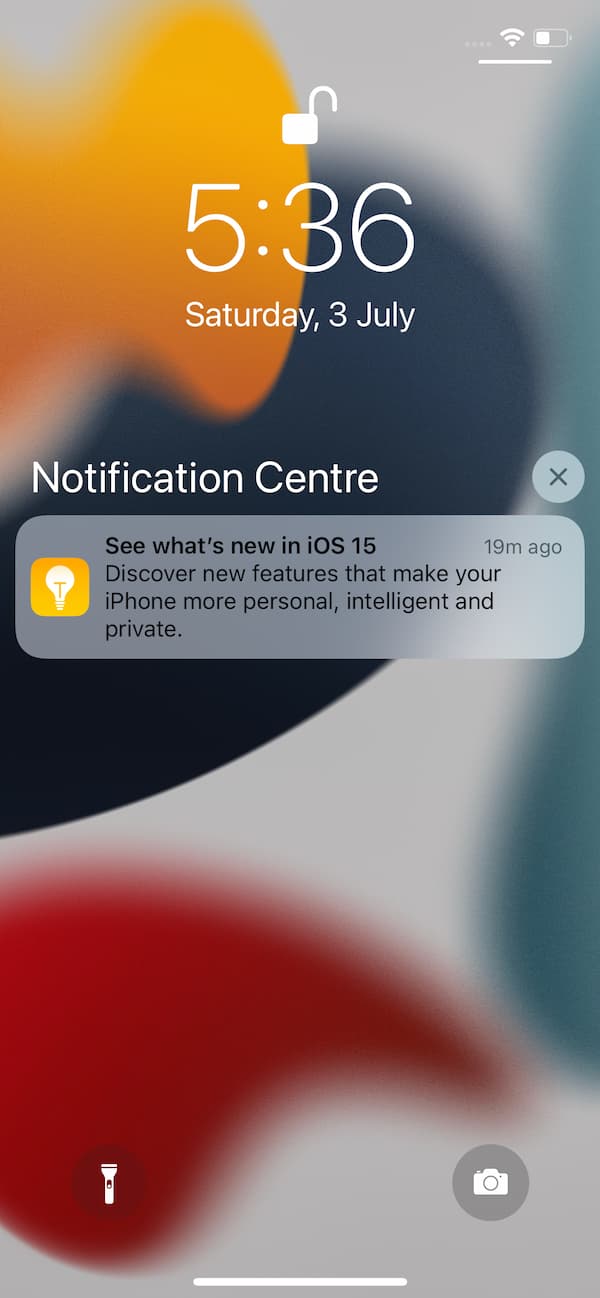 iOS 15 通知界面