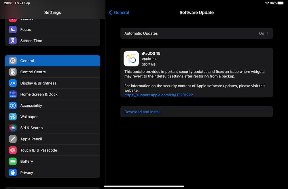 Apple 针对 iPad mini 6 释出 iPadOS 15 更新