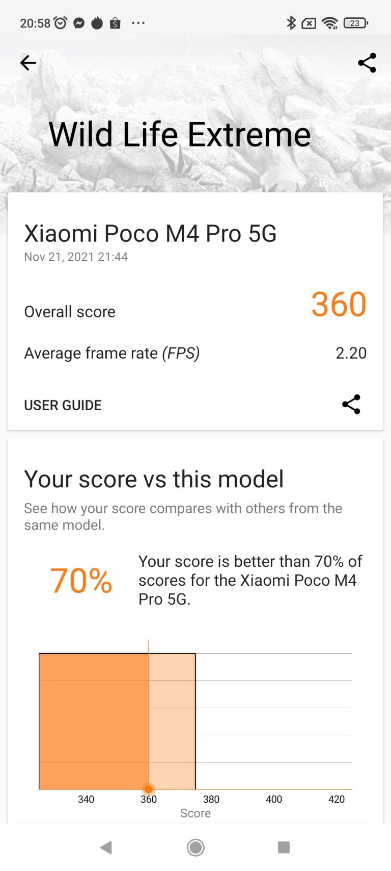 POCO M4 Pro 3D Mark Wild Life Extreme