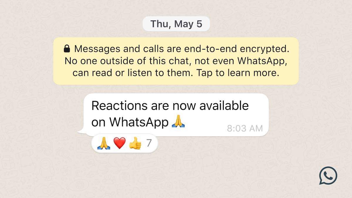 Read more about the article WhatsApp Reaction 正式上线,用户之间互动更加逗趣