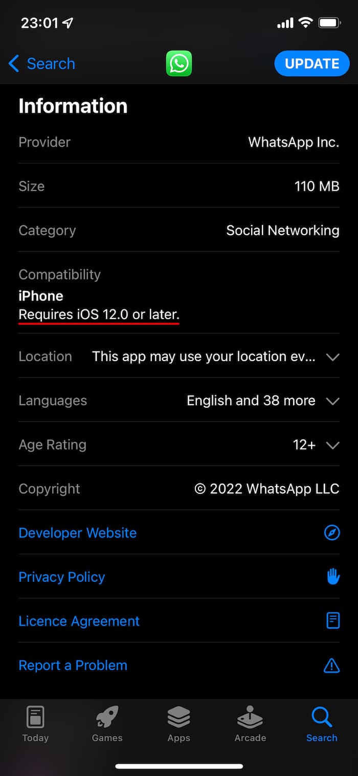 WhatsApp 在 2022 年 5 月起仅兼容 iOS 12 或更新版本的操作系统