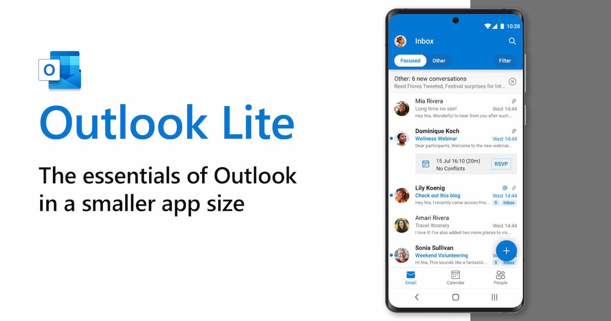 Read more about the article Microsoft 在 Android 平台推出精简版 Outlook Lite 应用程序