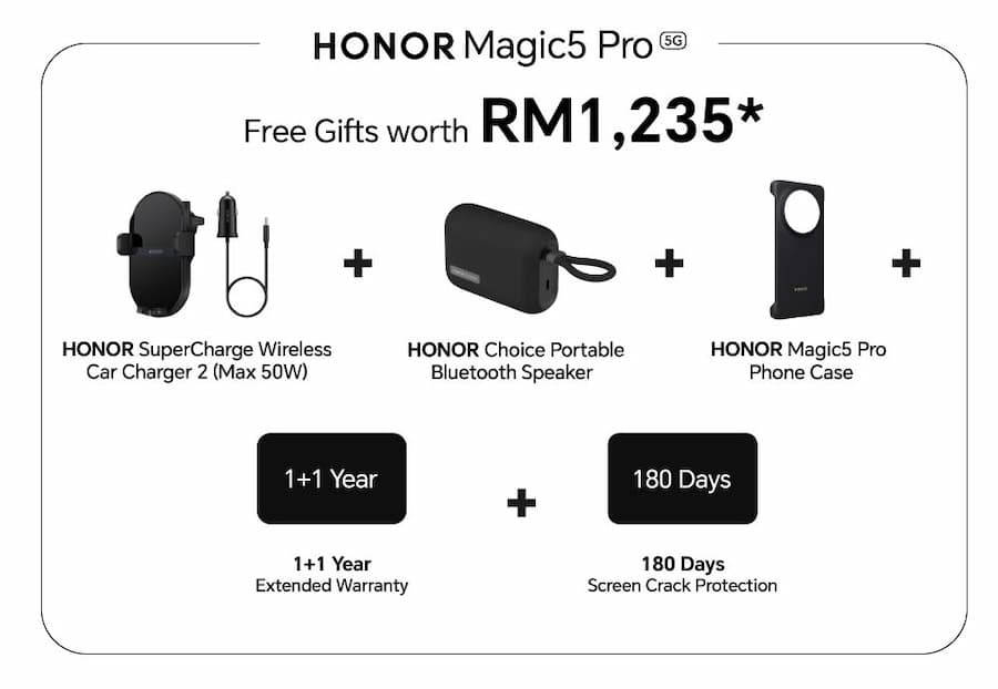 Honor Magic5 Pro 马来西亚预购赠品