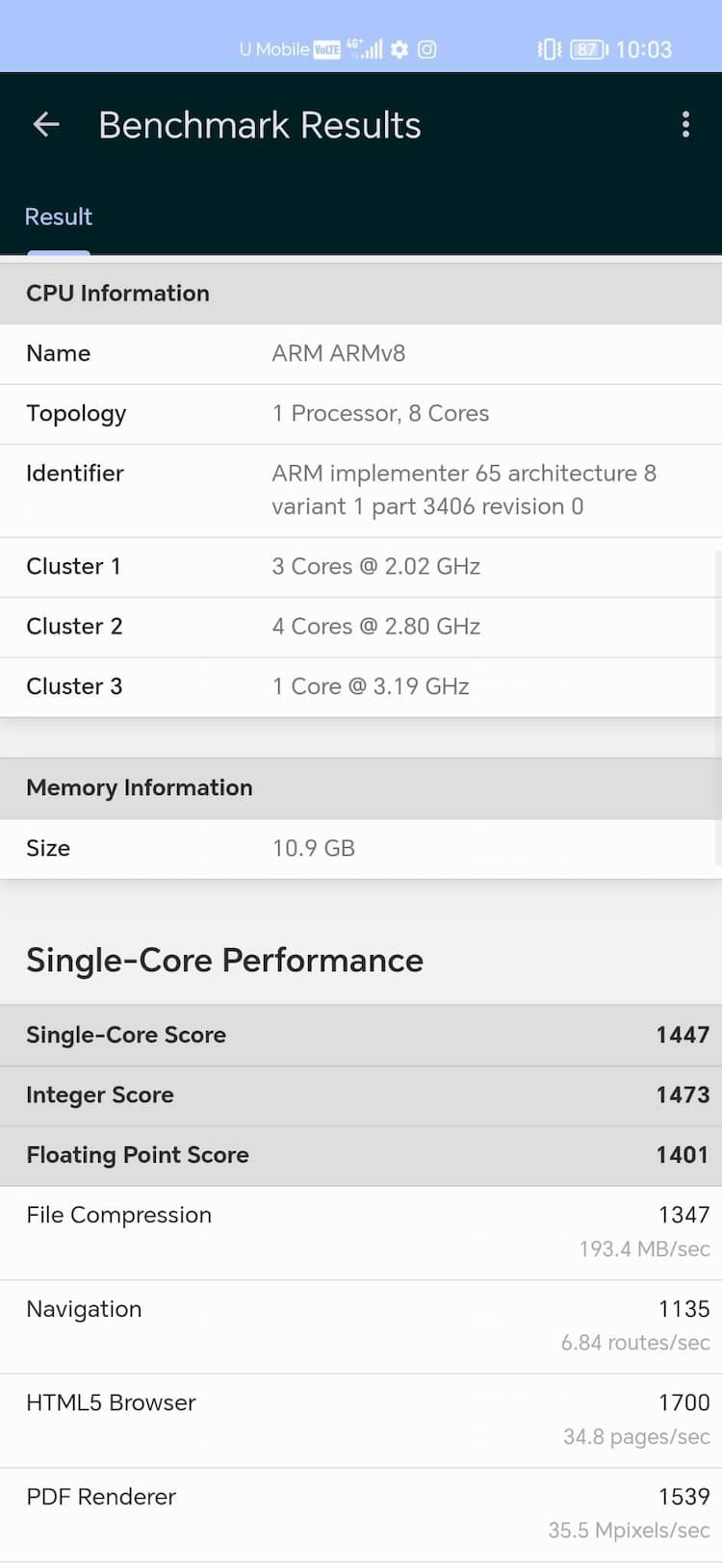 Geekbench 6 CPU 跑分
