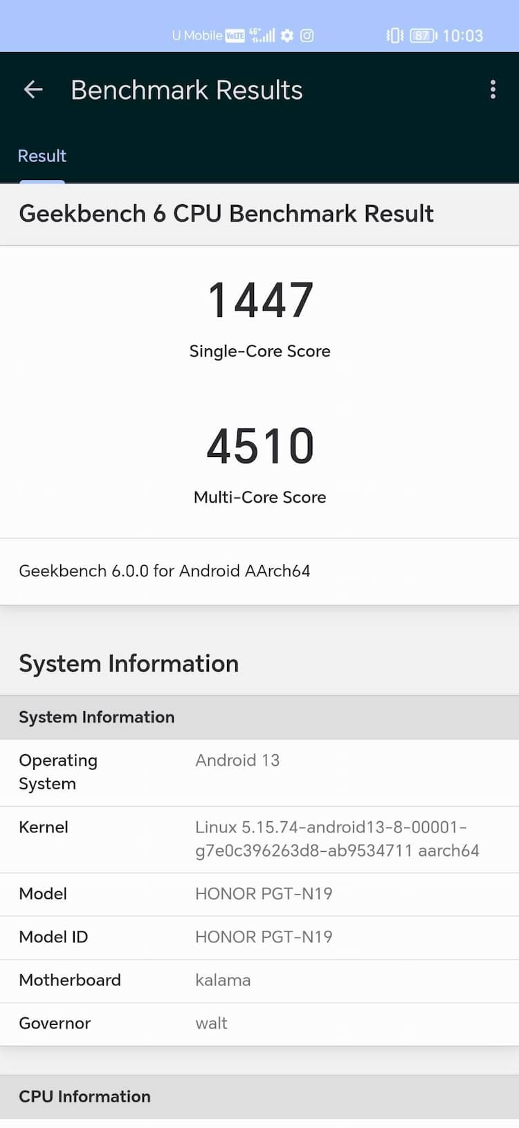 Geekbench 6 CPU 跑分