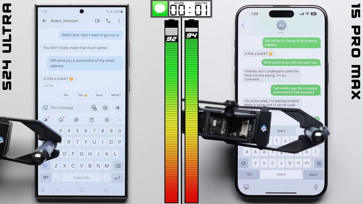 PhoneBuff 续航表现测试: Samsung Galaxy S24 Ultra VS iPhone 15 Pro Max