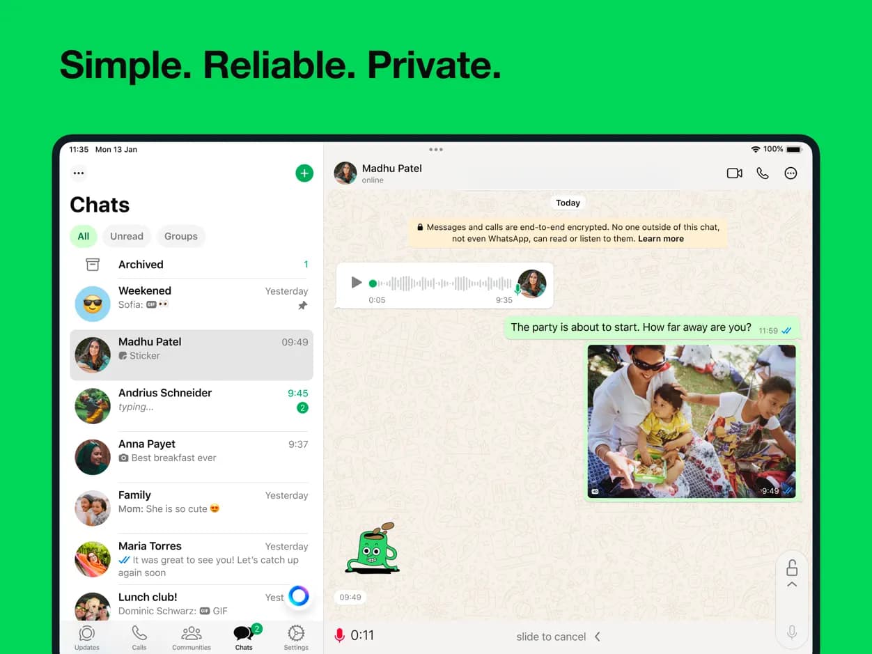 WhatsApp for iPad