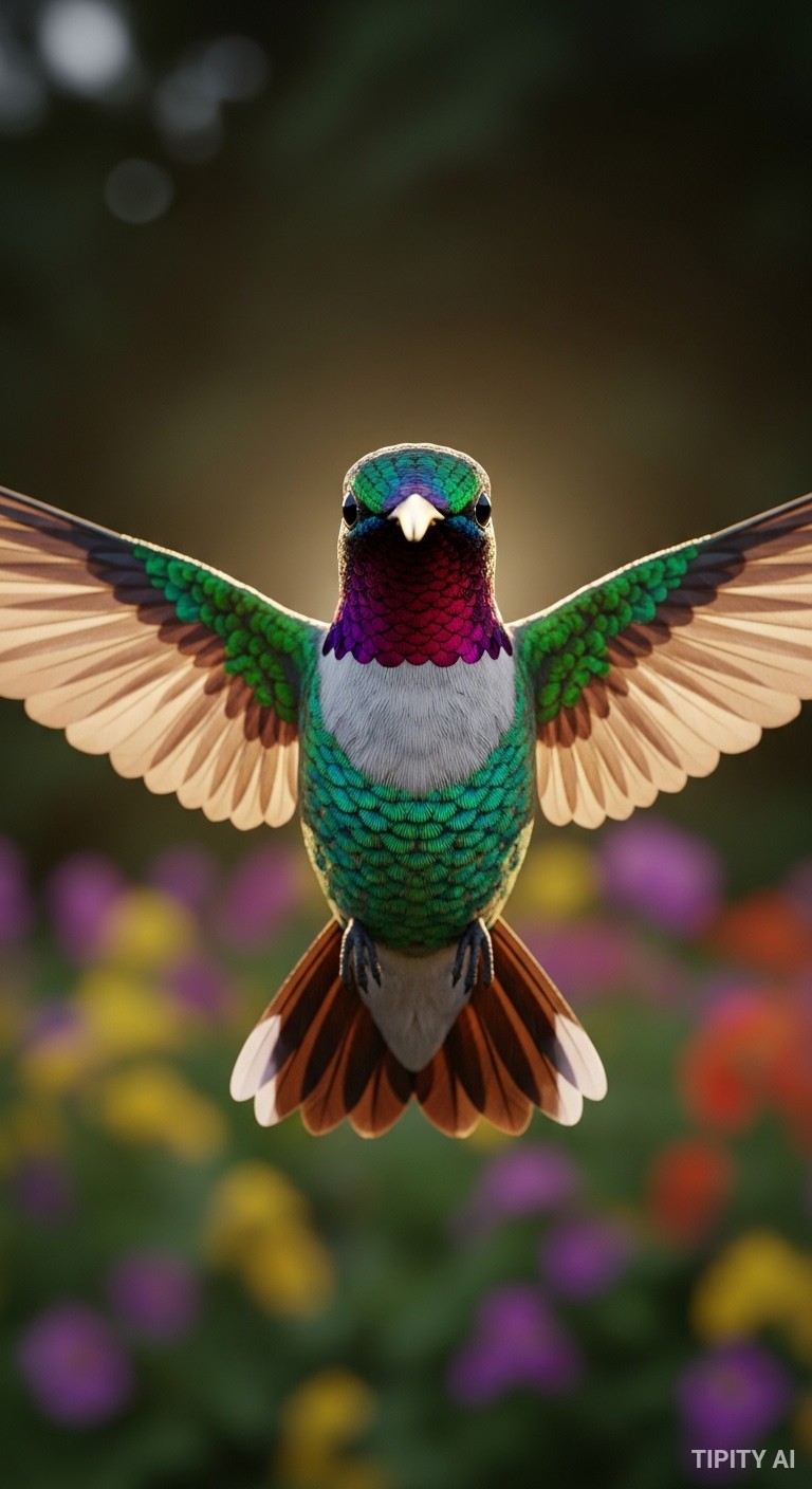 Majestic Iridescent Hummingbird Wallpaper